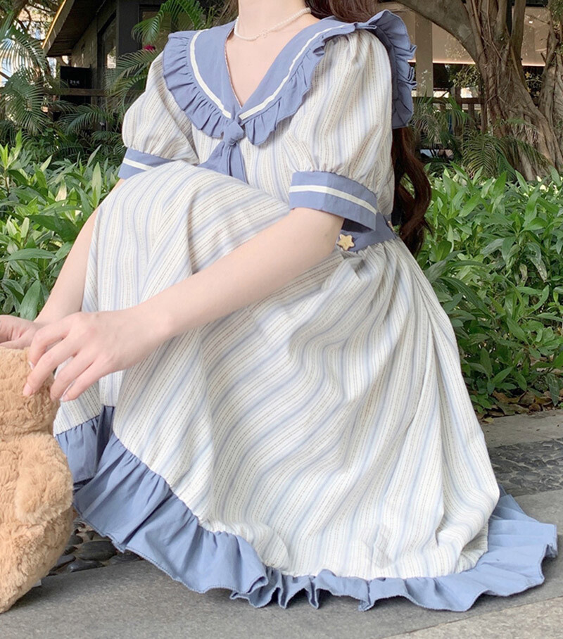 Japanese Mori Girls Sailor Collar ALine Dress Students JK Uniform