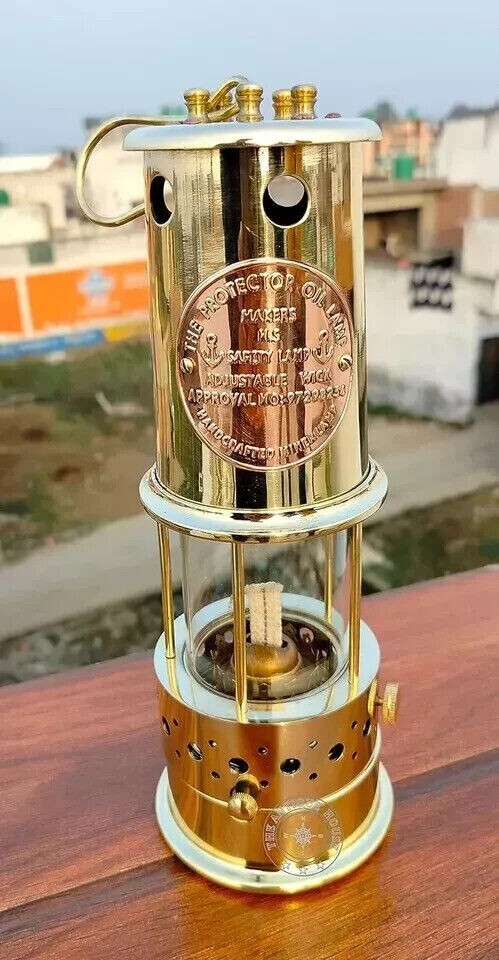 Large Vintage Solid Brass Working Nautical Miner … - image 7