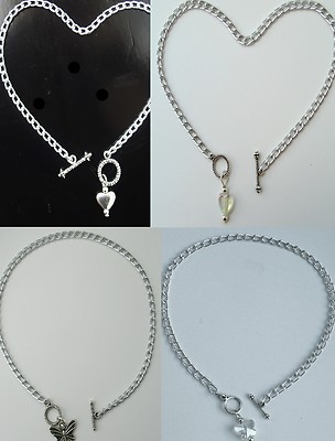 Style & Size Choice NICKEL FREE silver aluminum ankle bracelet w/ toggle pendant