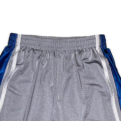 Tek Gear Dazzle Basketball Shorts Mesh Silky Shiny Blue Silver