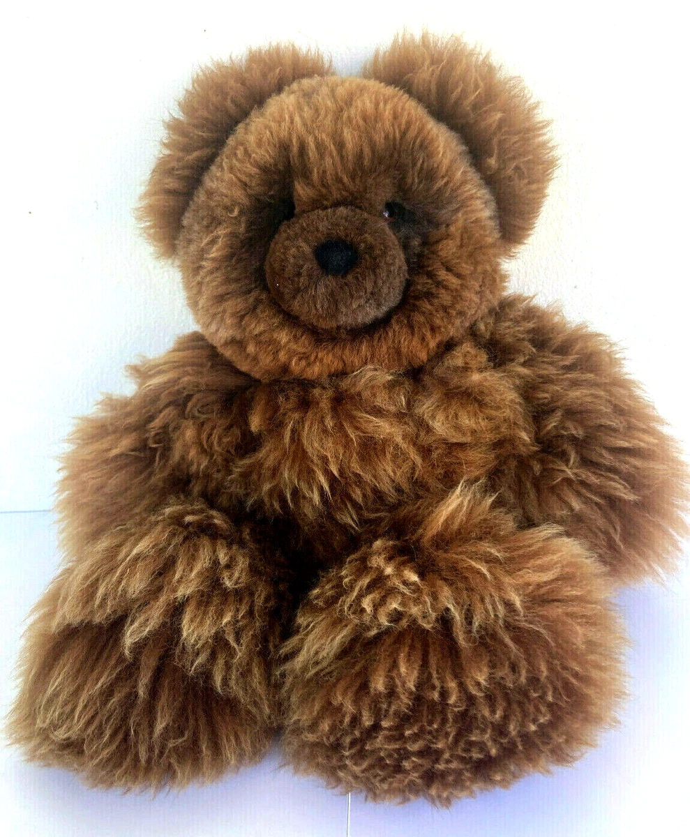 Vintage Handcrafted Teddy Bear 21 Made from Alpaca Wool Llama Caramel Tone