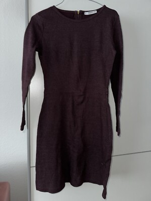Mango MNG Casual Kleid Dunkelrot S Business Etuikleid