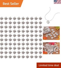Classic Silver Heart Charms - 100pcs DIY Mini Metal Beads for Jewelry Making