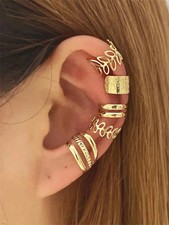 5Pcs No Piercing Earrings Hollow Out Ear Clip Clip On Earring Fashion Jewelry