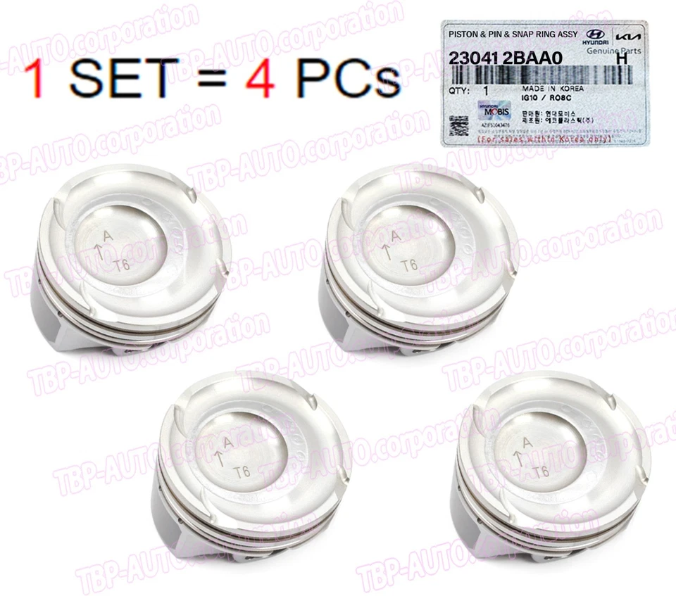 Pistones de motor GENUINO® TURBO 1,6 L STD-AA OEM Forte Veloster 2013-17 230412BAA0 Foto 3 de 4