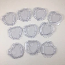 Ty Beanie Baby Boos - 10 Plastic Clear Heart Shaped Hang Tag Protectors NEW