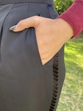 Vintage Harve Benard By Bernard Holtzman 10 Tuxedo Ribbon High Waist Wide Leg