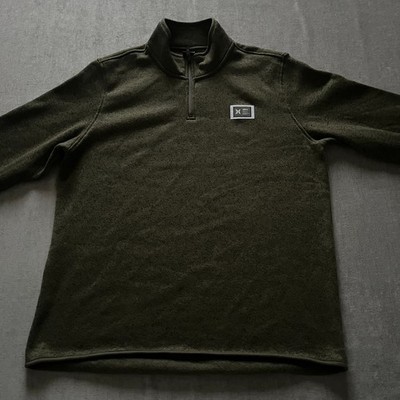 Hurley 1/4 Zip Sweater Men XL Dark Green Pullover Outdoor Fleece Casual
