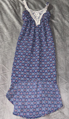 Arizona Jean Co. Girls Dress - Girl's Size 7 Navy w/ White Accents, Sleeveless