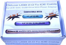 Deluxe USB 2.0 to IDE 40-pin Converterfor 2.5/3.5/5.25 Drives w/Power Adapter