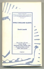 David LEAVITT / While England Sleeps Signed Uncorrected Proof 1st 1993