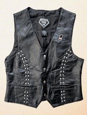 Women  s Real Leather Studded Vest Size med
