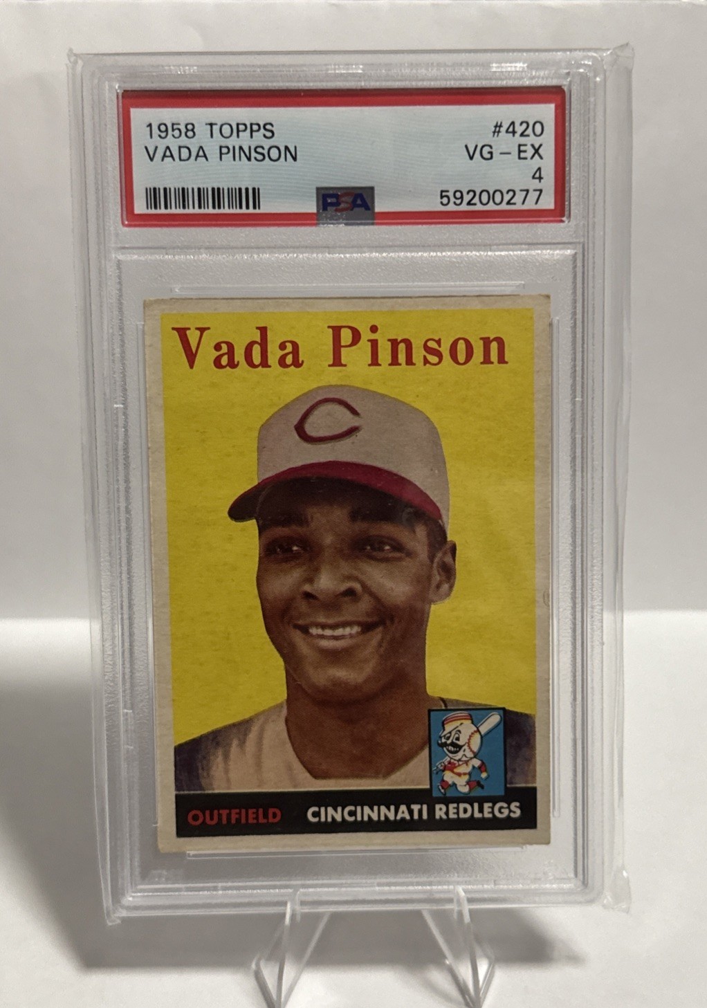 1958 Topps #420 VADA PINSON Rookie Card - PSA 4