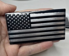 5PCS American Flag Emblem Car Stickers, Metal USA Flag Car Black