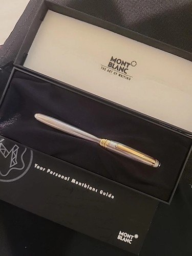 Vintage Montblanc 144 Starling Silver Classic Fountain Pan, 18K Gold Nib, Nice - 第 2/24 張圖片