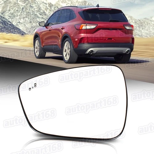 For Ford Escape 2020-2023 Left Side Heated Mirror Glass with plate Blind Spot
