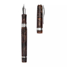 Pineider Penna Stilografica Antichi Materiali Carrara Brown Pennino 14Kt