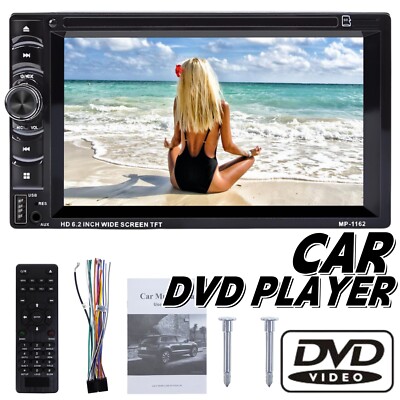 6.2'' Double 2 DIN Car HD Player Bluetooth Touch Screen Stereo Radio With Camera