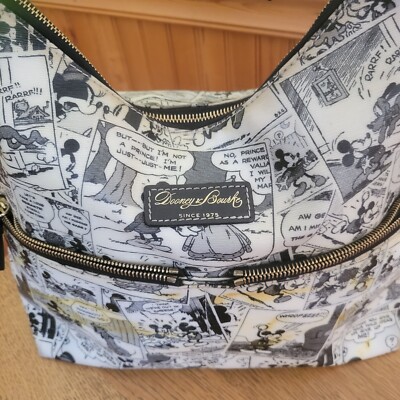 Disney X Dooney Burke Mickey Comics Black & White Shoulder Bag