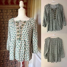 DR2 by Daniel Rainn Blouse Size Medium Boho Hippie Peasant country Western Top