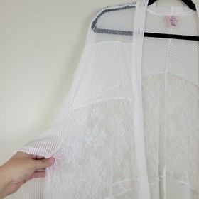 Victoria's Secret M/L Ivory Sexy Lace Open Front Kimono Robe