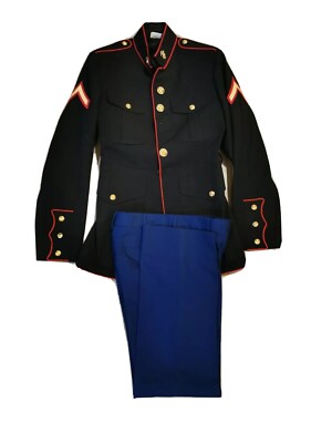 Modern US Marine Corps Dress Blues Coat 37R Trousers 30R Crown Clothing Set | eBay Modern US Marine Corps Dress Blues Coat 37R Trousers 30R Crown Clothing Set | eBay