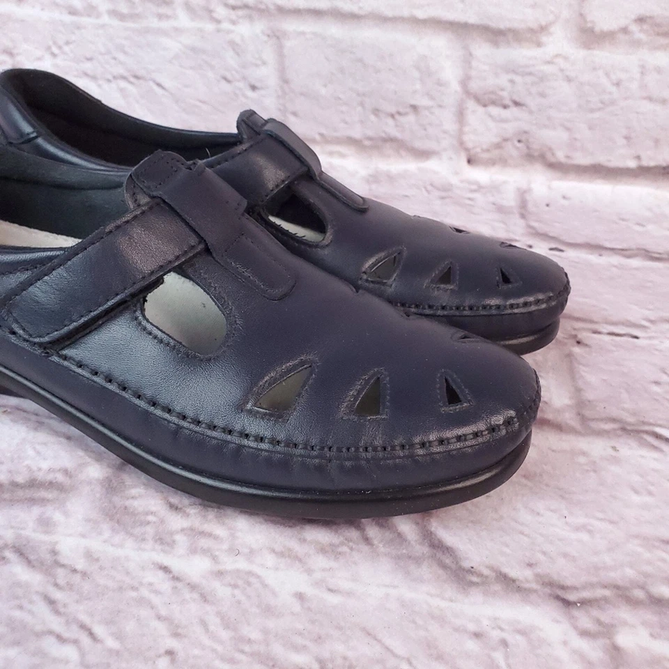 Sas 9.5 slim maryjane shoes blue leather women's (Aa) - Image 3 of 4