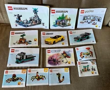 Lot of 13 Lego Instruction Manuals only - Minecraft, Harry Potter, City, Creator