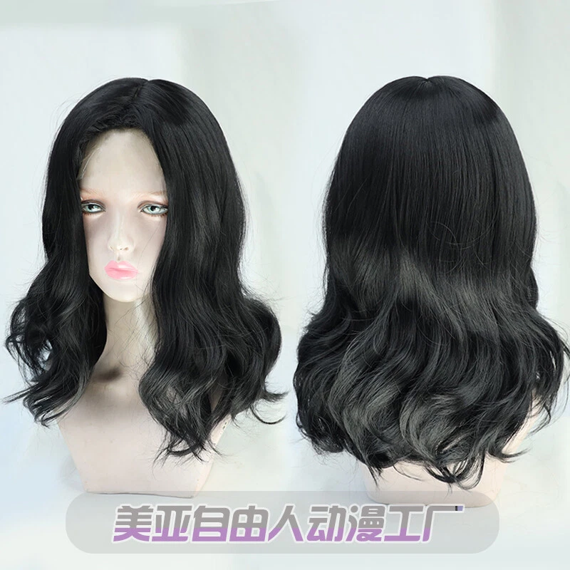 Tokyo Revengers Baji Keisuke Cosplay Wig Black Curly Hair Medium length Hair