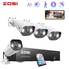 ZOSI 8CH 5MP  IP PoE Security Camera System 4K 8MP NVR outdoor Audio Record 2TB