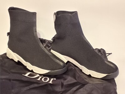 Christian Dior black fusion Technical High Top Knit sneaker, Size Euro 36 US 6