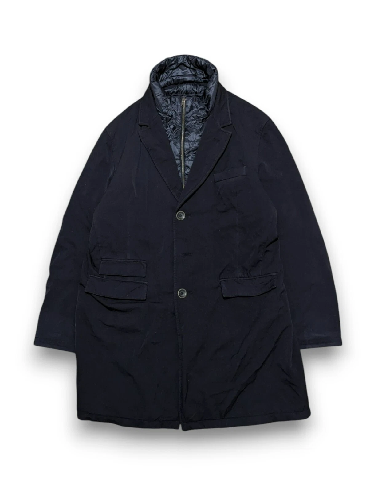 HERNO X Loro Piana Green Storm System Waterproof Coat Jacket Black Navy Men's 56