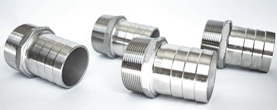 1 1/2" Stainless Steel Hose Barb Fitting - Hose Adapter x Male NPT 1.5" SS316 - Image 3 of 4