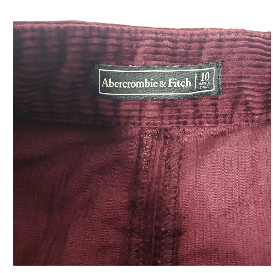 Falda Abercrombie & Fitch Mujer 10 Mini Pana Abotonada Borgoña Foto 4 de 4