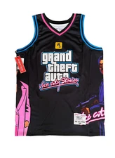 Grand Theft Auto Vice City Headgear Classics Basketball Jersey Black Size Large