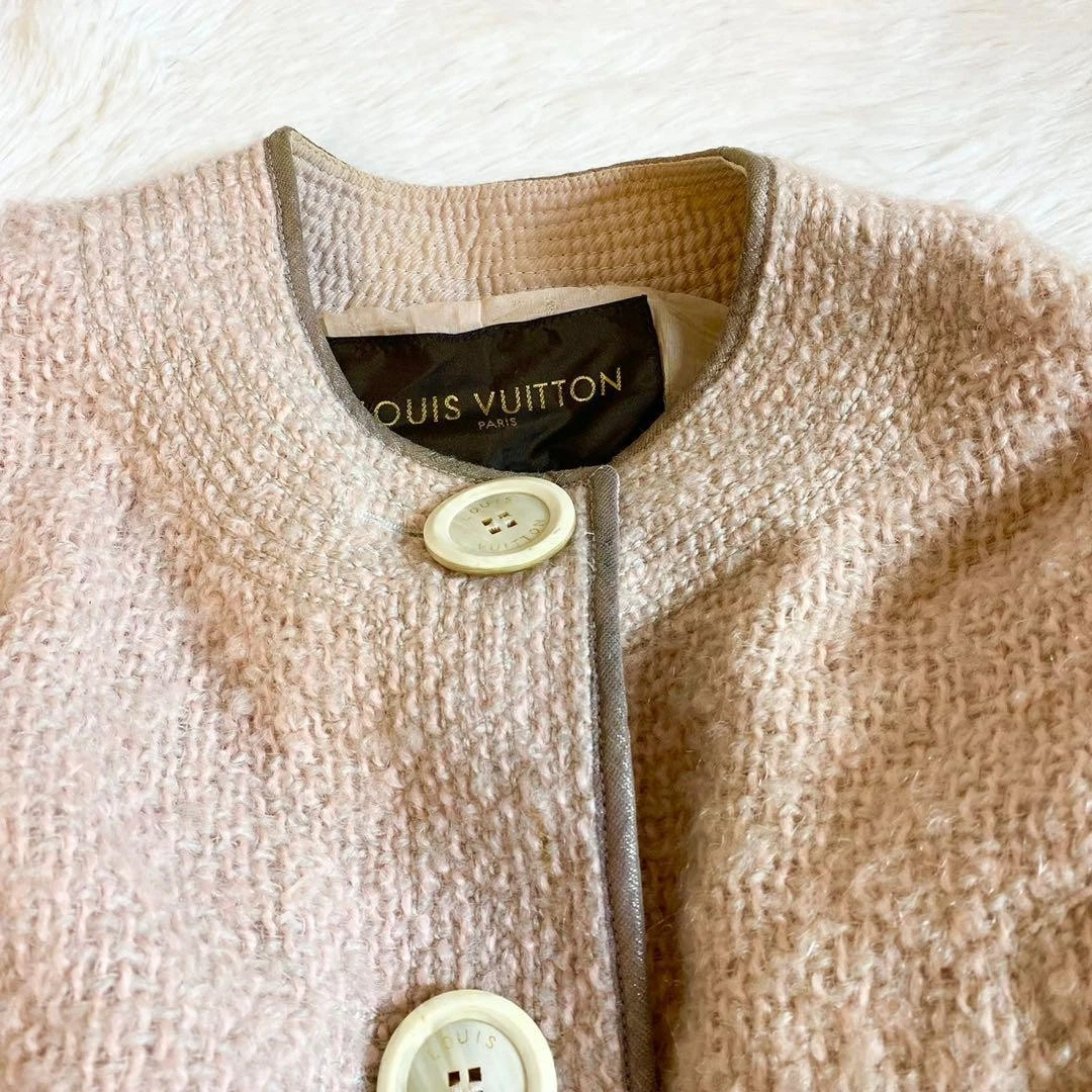 LOUIS VUITTON（LV） Louis Vuitton Set Tuta Gonna Rosa Beige Abito Formale Autentico Francia Taglia 36