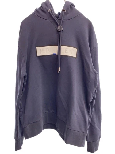 MONCLER Felpa con Cappuccio Riflettore Logo L Cotone Navy Tinta Unita F10918G71420 Usata
