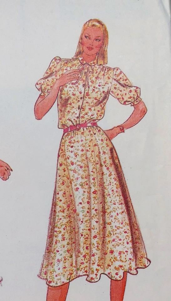 Vintage  Butterick 3707 Misses sz 8 Loose Flared Dress Below Mid Knee 1970's - Image 3 of 4