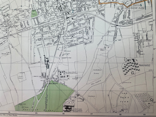 RARE Original Antique Map Greater London South c1912-14 Cheam 4 INCH SCALE - Picture 4 of 5