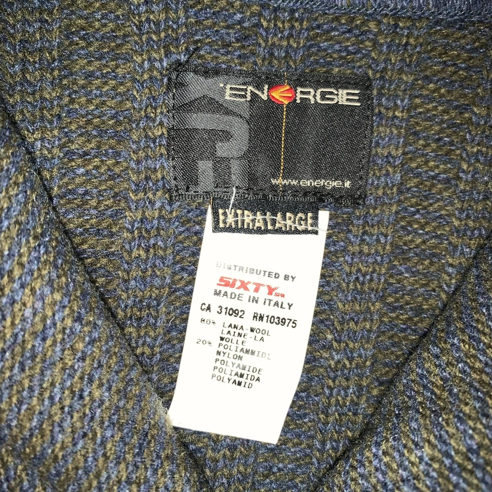 Vintage Energie Miss Sixty Mens Wool Sweater Ribbed Preppy Made Italy Size XL - Image 3 of 4