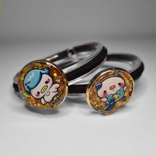 handmade pokemon Oshawott & Qauxly elastic hairband with glitter set of 2