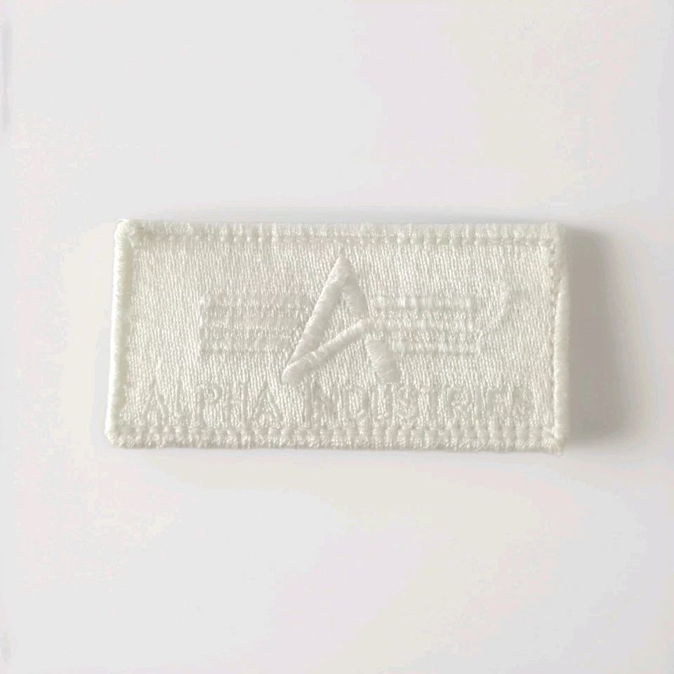 Original Alpha Industries Klett Patch Abzeichen 8x4 weiß Bomber Jacke RAR  - Bild 1 von 1