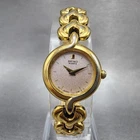 Seiko Watch Women 19mm Silver Dial Gold Tone Round 1n00-0k59 New Battery