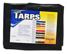 15 Ft. X 15 Ft. Heavy Duty 6 Oz. Black Poly Tarp 11-12 Mil Thick 