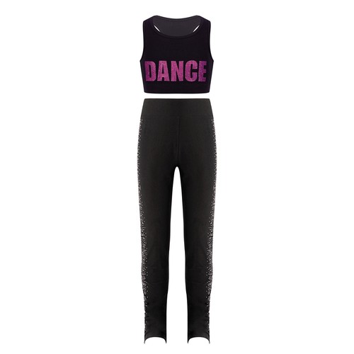 Kids Girls Dance Outfits 2 Piece Figure Skating Costume Dancing Gymnastics - Picture 18 of 55