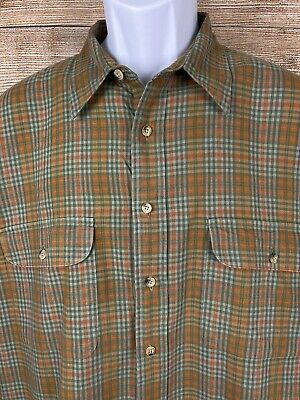 Christian Dior Monsieur Mens Sz Large L/S Green Orange Plaid Christian Dior Monsieur Mens Sz Large L/S Green Orange Plaid