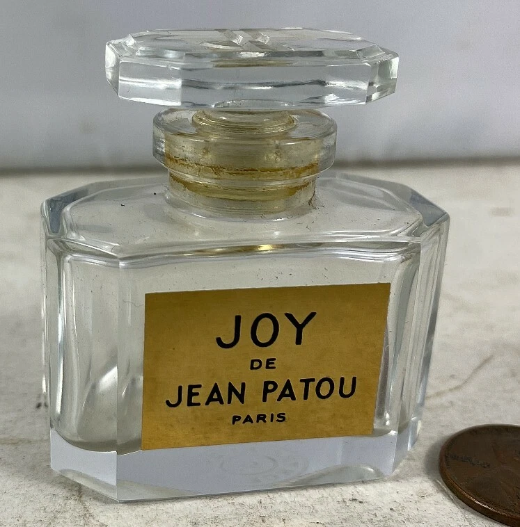 Vintage 1970 s Deco Glass Perfume Bottle Joy De Jean Patou Paris Made in France