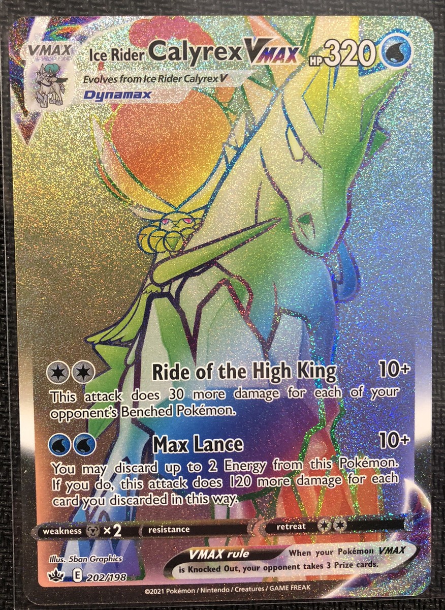 Ice Rider Calyrex VMAX 202/198 Rainbow Secret Rare Full Art NM/M Pokémon