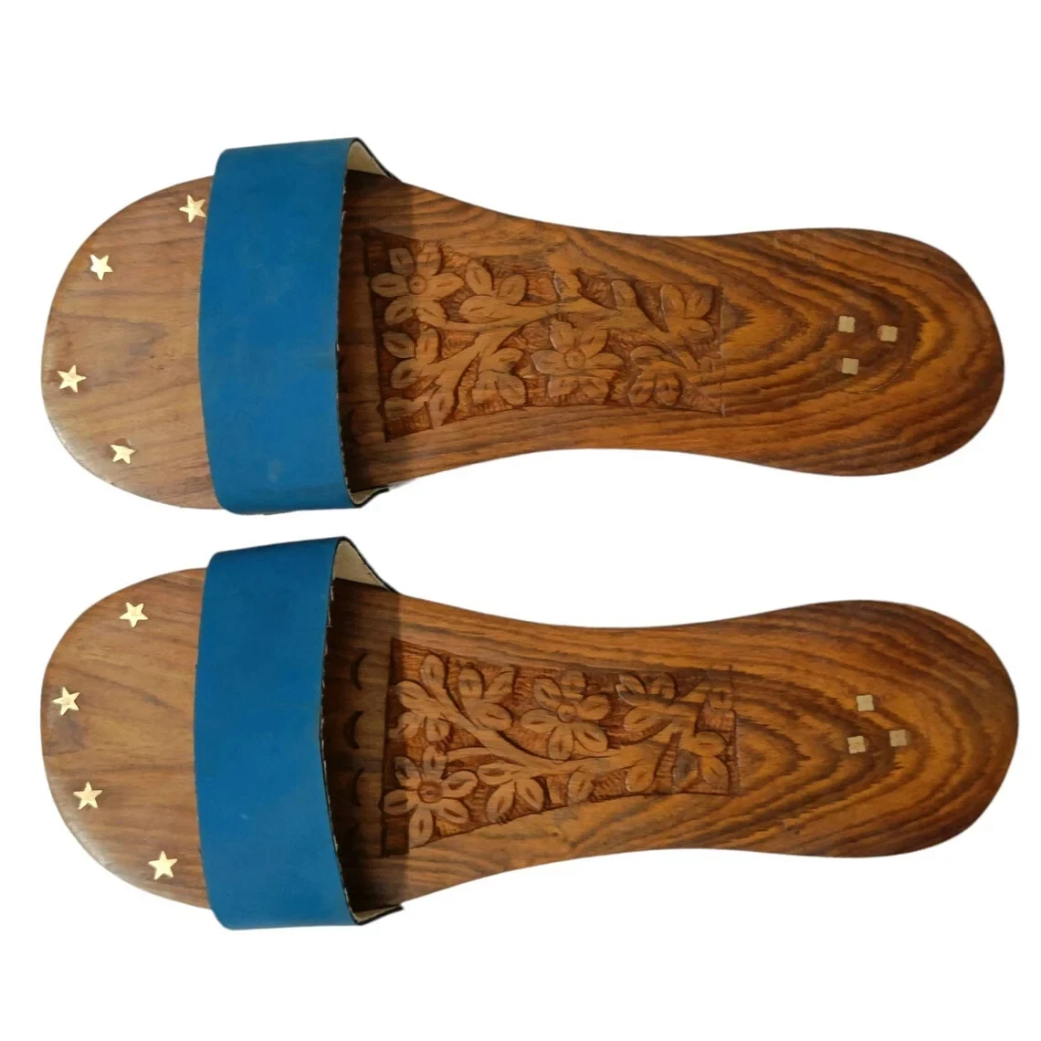 Wooden Khadau Wooden Slippers Charan Paduka Unique Carved Pooja