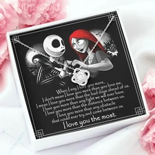Halloween Knot Necklace To My Wife Girlfriend I Love You Jack Sally Gift for Her